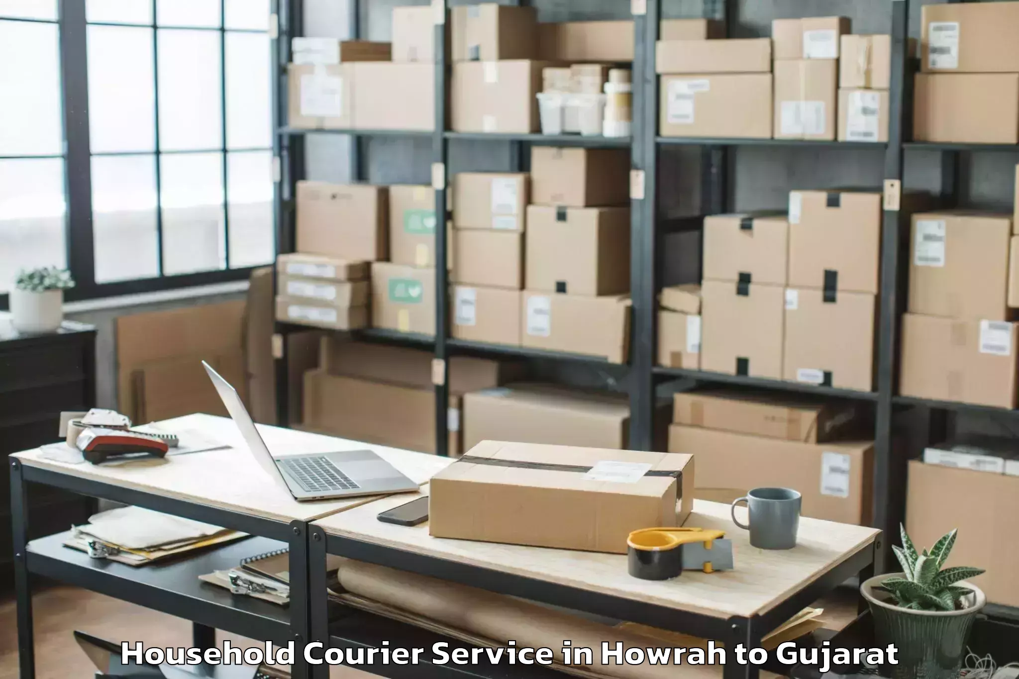 Book Howrah to Ranavav Household Courier